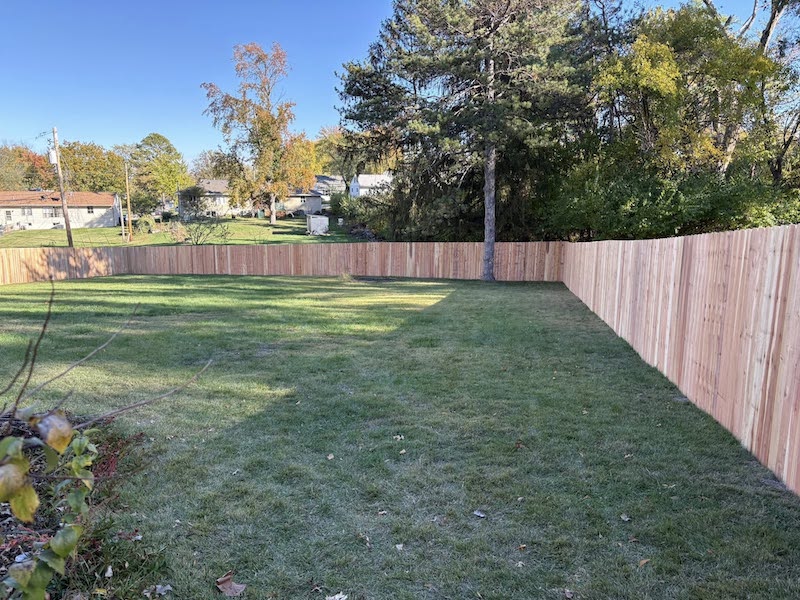 6-foot cedar wood privacy fence in Ballwin