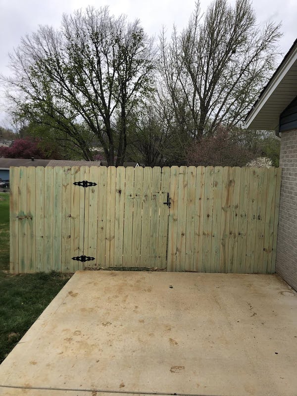 6-foot wood privacy fence gate in St. Charles